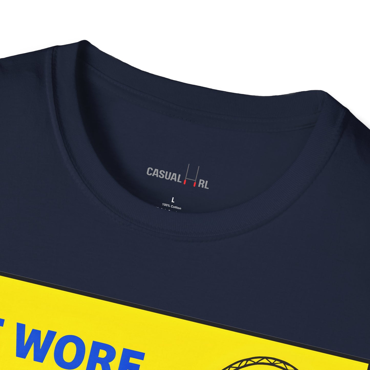'She Wore a Yellow Ribbon' Wembley Edition T-Shirt, Warrington Wolves - Blue on Yellow, (Navy, White)